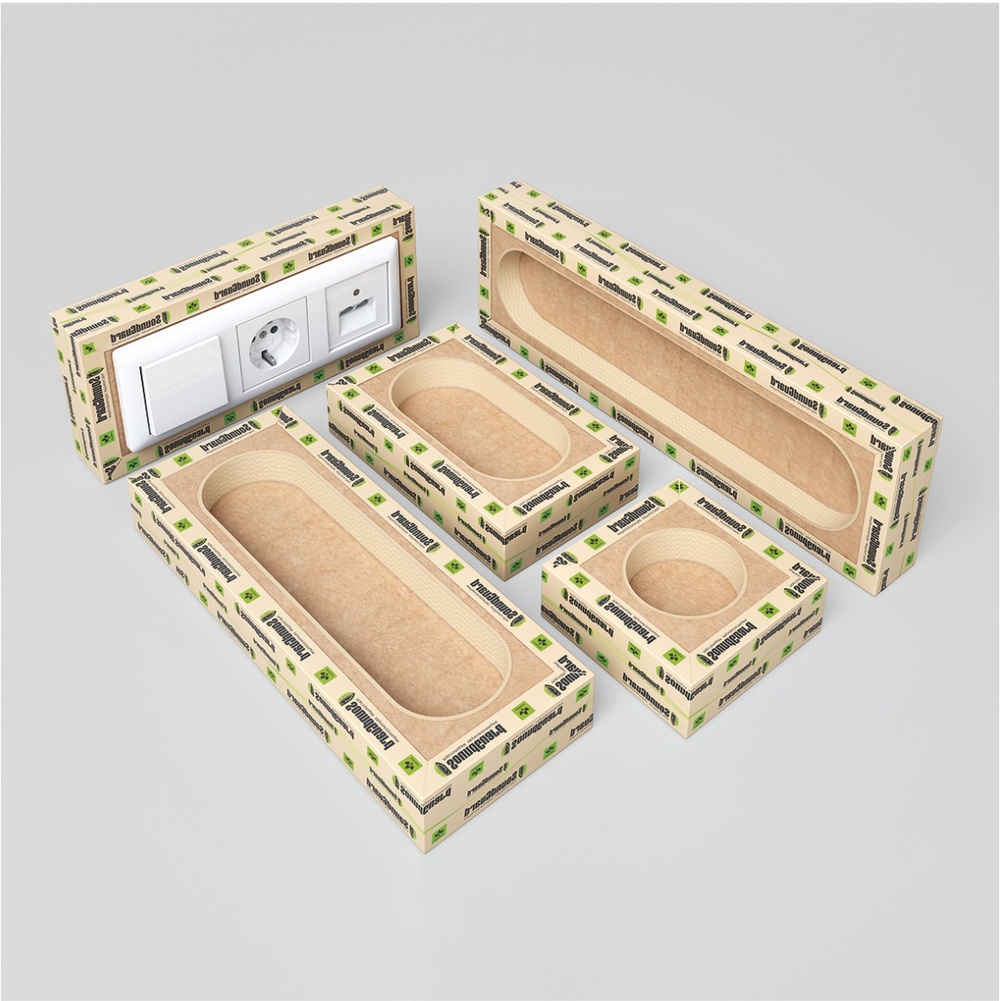 картинка Звукоизоляционный подрозетник 4-секционный SoundGuard P-BOX 4 от магазина Альфа Плейс