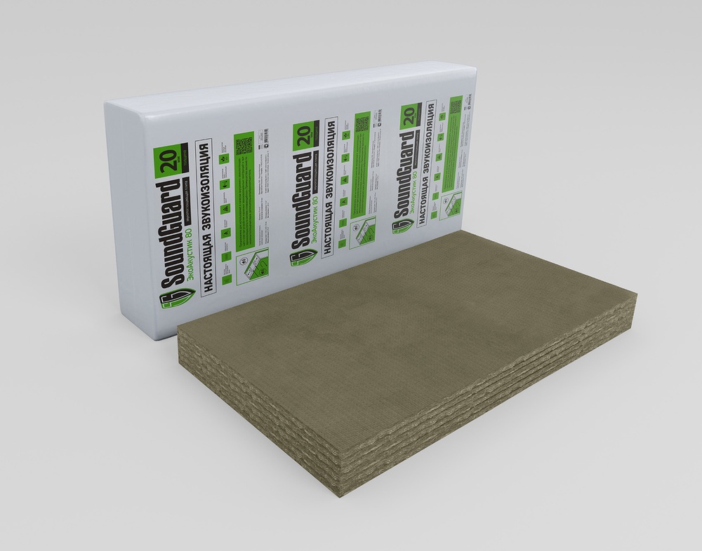 картинка Плита звукопоглощающая SoundGuard ЭкоАкустик 80 от магазина Альфа Плейс
